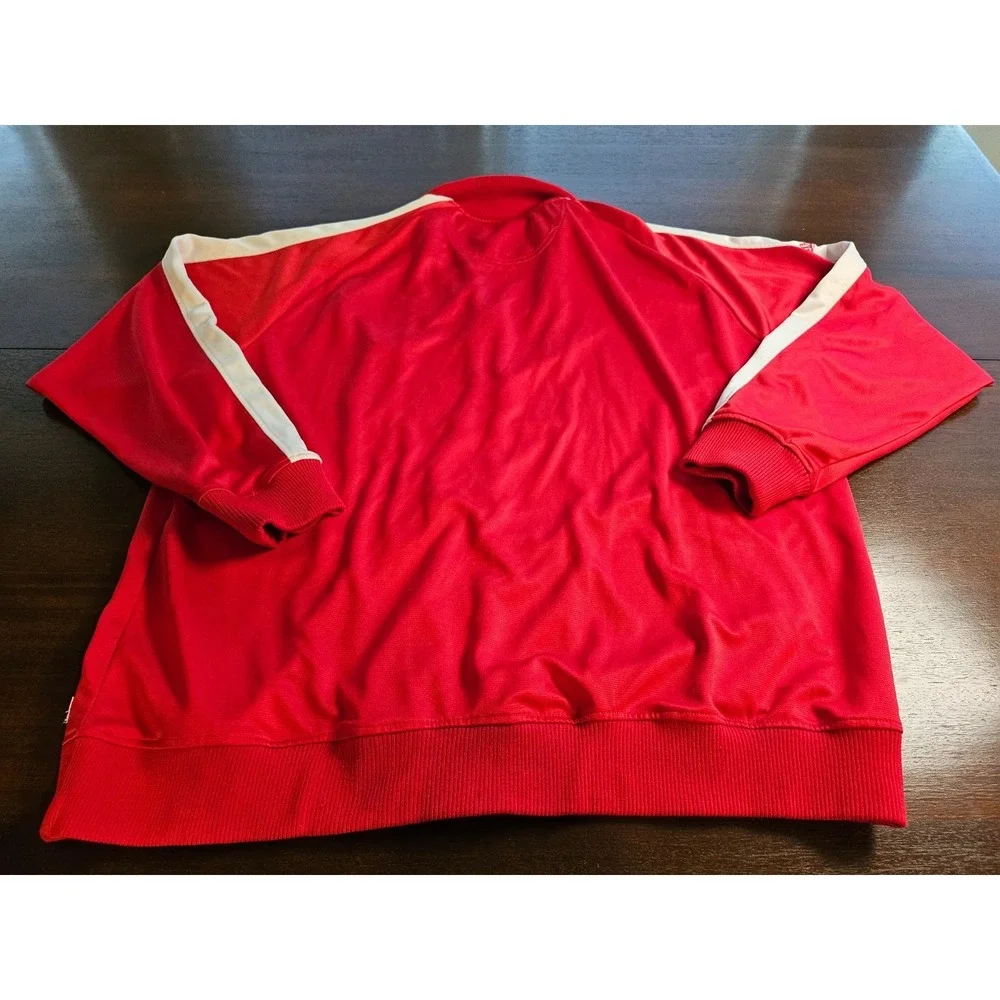 Chicago Bulls Full Zip Up Red White Lined Track Jacket W Pockets Mens 2 XL